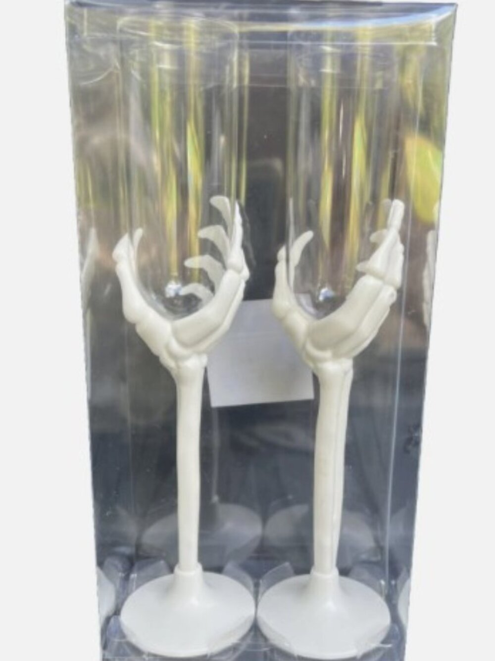 Skeleton Hand Wine/Champagne Flutes 6 Total
